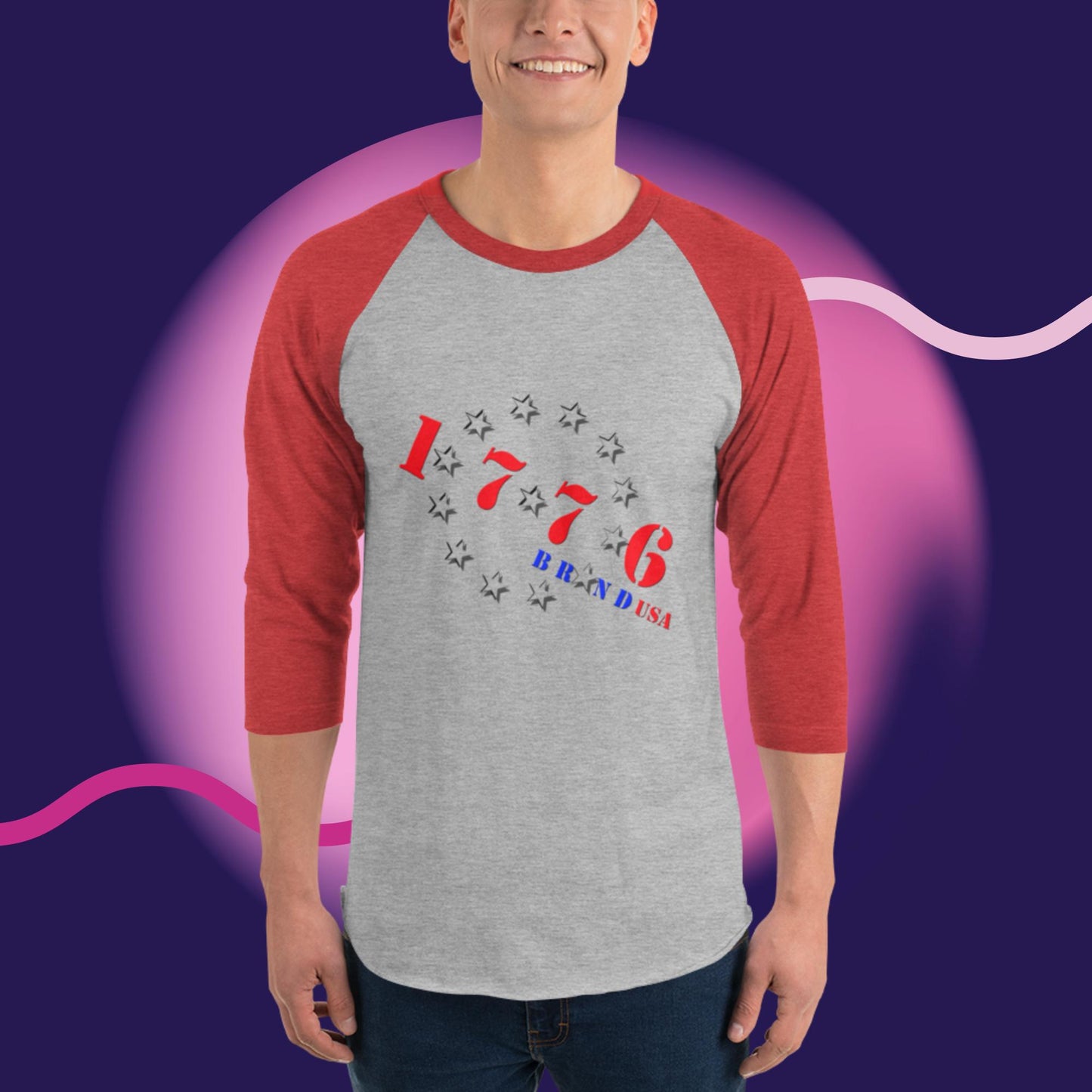 3/4 sleeve raglan shirt