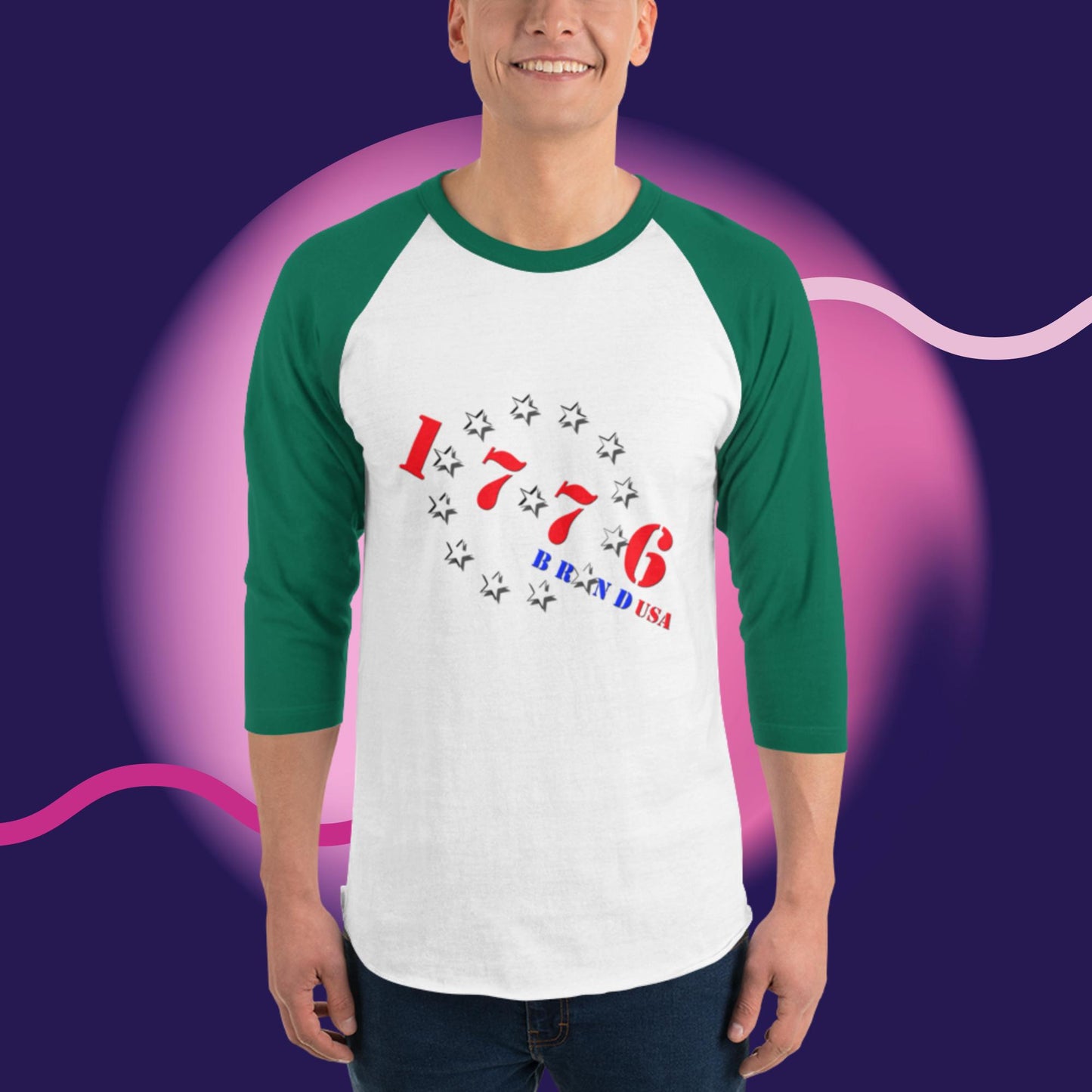 3/4 sleeve raglan shirt